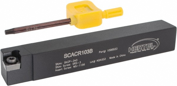 Iscar Indexable Grooving Toolholder: HELIL 1616-3T20, External, Left Hand, 40 mm Max Workpiece Dia - 2500562