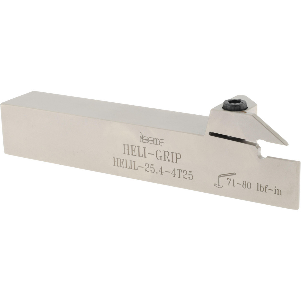 Iscar Indexable Grooving Toolholder: HELIL 1616-3T20, External, Left Hand, 40 mm Max Workpiece Dia - 2500562