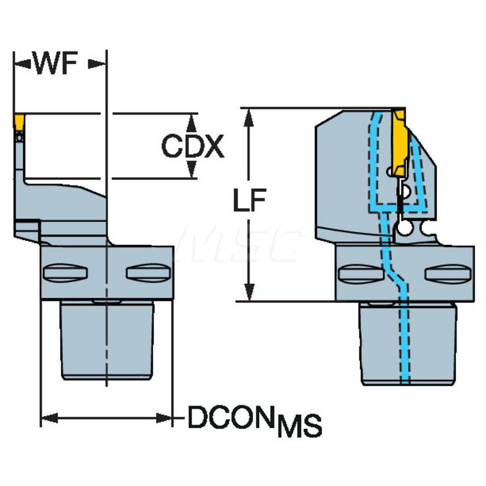 Sandvik Coromant Modular Grooving Head: Right Hand, Cutting Head, System Size C4, Uses N123 Size G Inserts - 6537265
