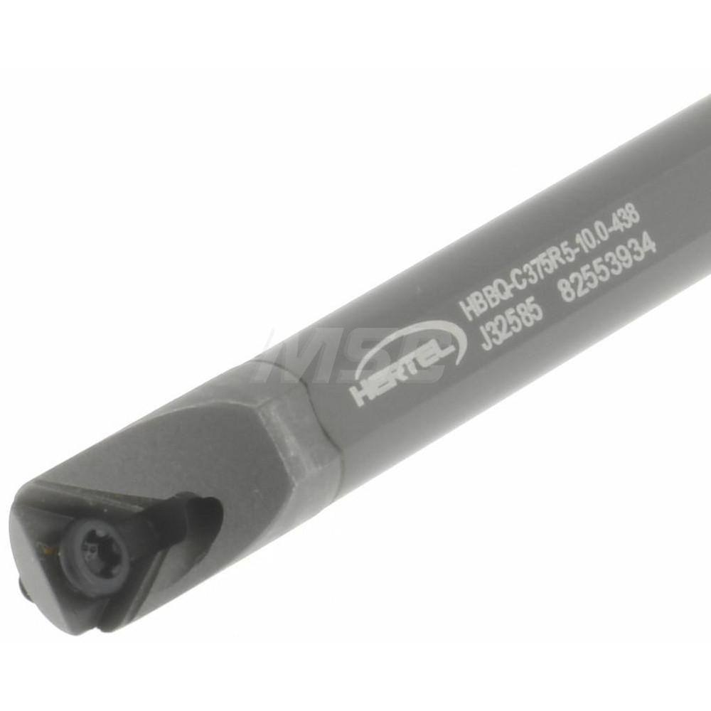 Hertel Indexable Boring Bar: HBBQ-C375R5-10.0-438, 0.4380" Min Bore, Right Hand, Solid Carbide - H59870147