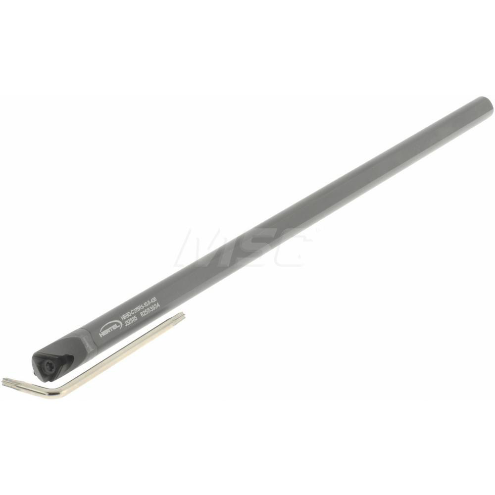 Hertel Indexable Boring Bar: HBBQ-C375R5-10.0-438, 0.4380" Min Bore, Right Hand, Solid Carbide - H59870147