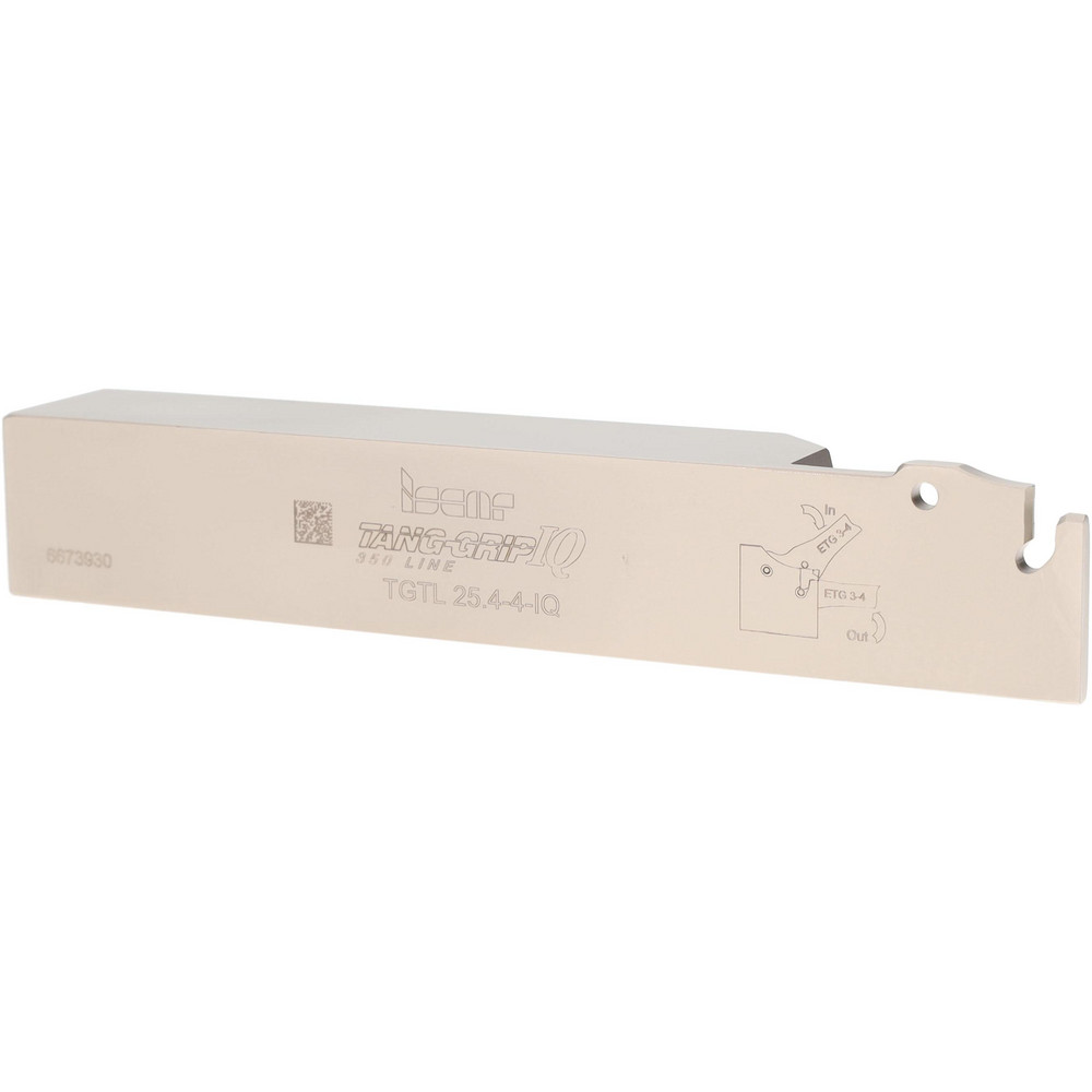 Iscar Indexable Grooving-Cutoff Toolholder: TGTR19-4JHP, 3.7 to 4.5 mm Groove Width, 22.22 mm Max Depth of Cut, Right Hand - 2302464