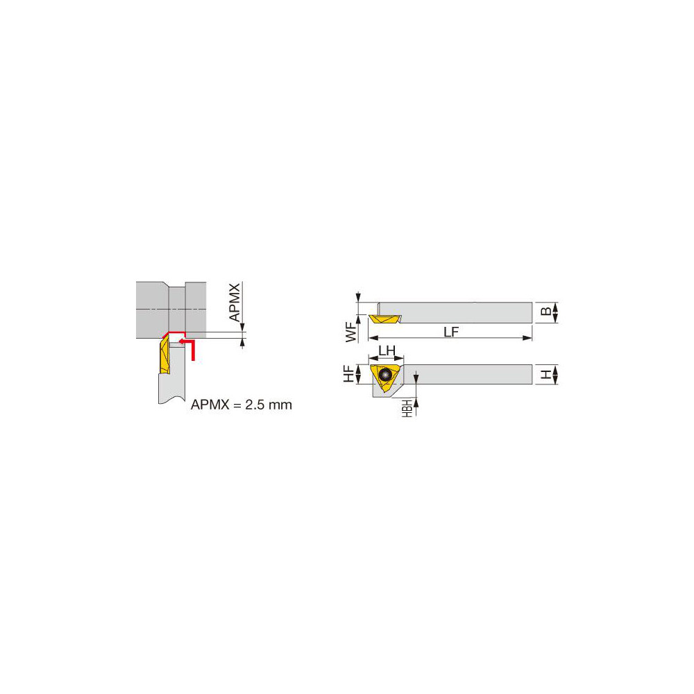 Tungaloy Indexable Turning Toolholder: JSTBR103, 90 deg Lead Angle, Screw - 6708796