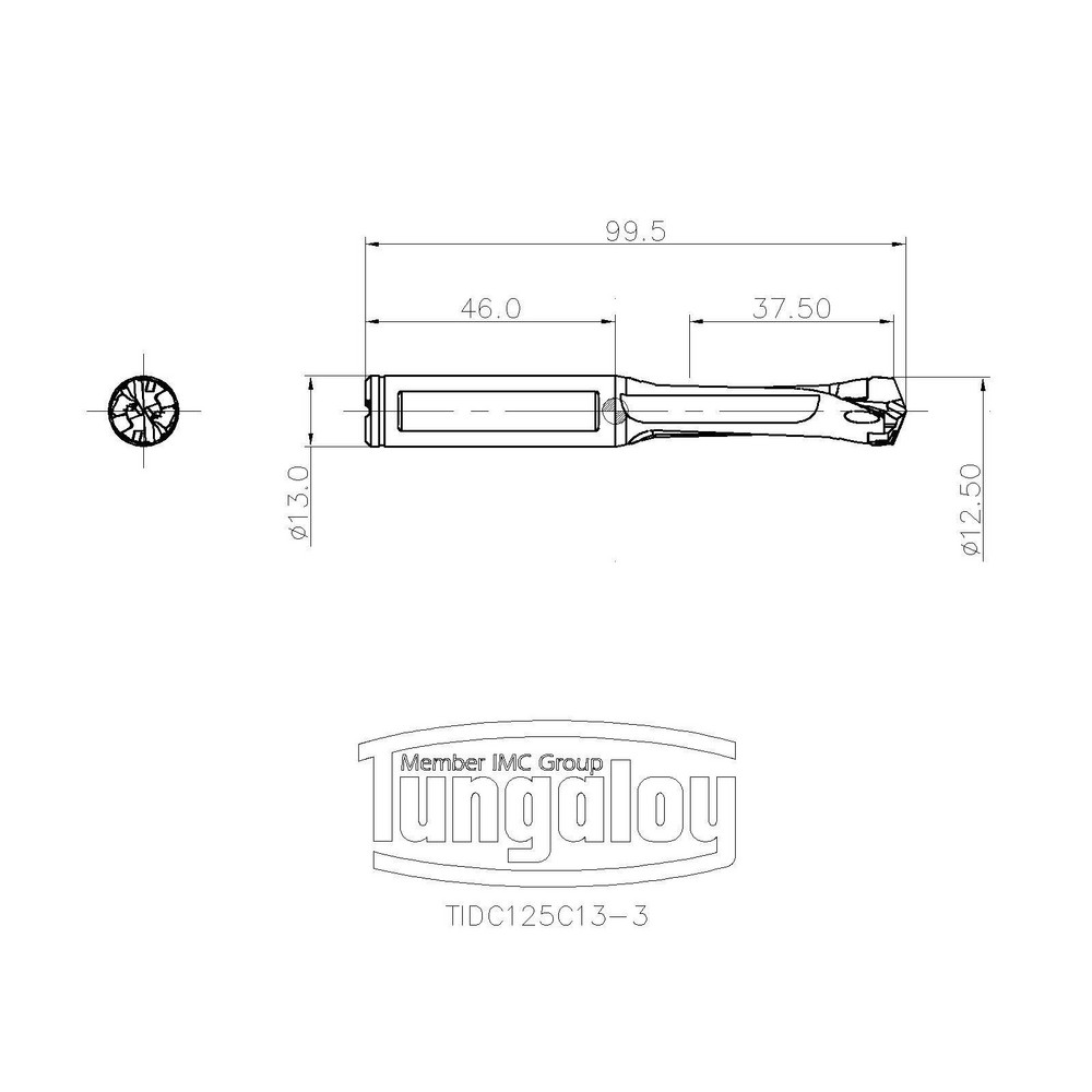 Tungaloy Indexable Boring Bar: A24-AVUNR3-D32, 2.0000" Min Bore, Right Hand, 93 deg Lead, Steel (Shank) - 6864221