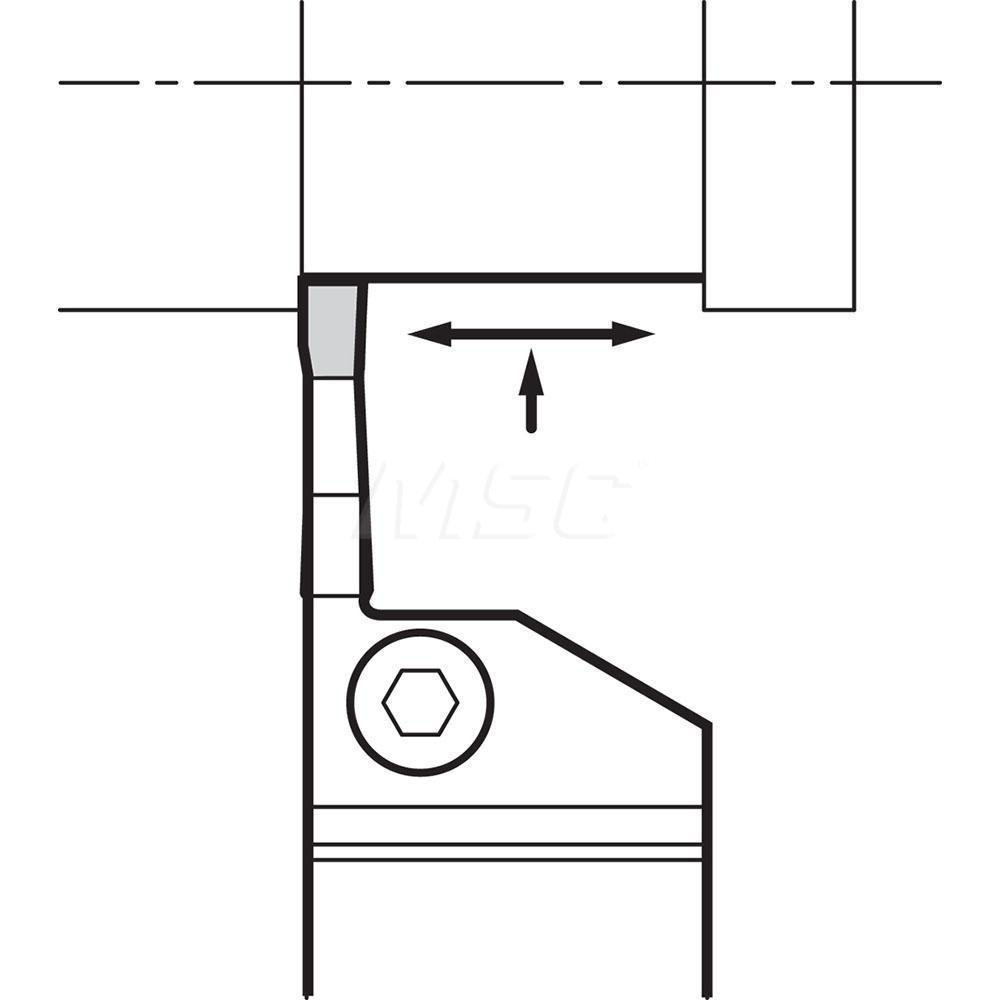 Kyocera Indexable Grooving Toolholder: KGDR122T17, External, Right Hand - THT05080