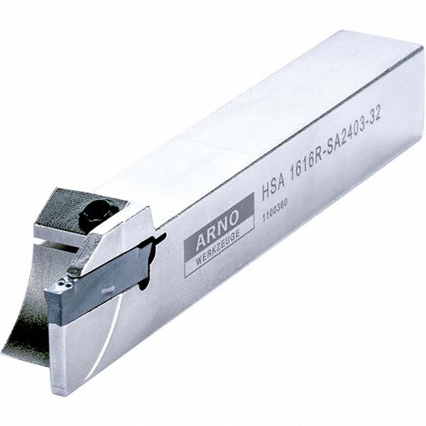 Arno Indexable Grooving-Cutoff Toolholder: HSA1616L-SA24015-32, 1.5 mm Min Groove Width, 16 mm Max Depth of Cut, Left Hand - 501198