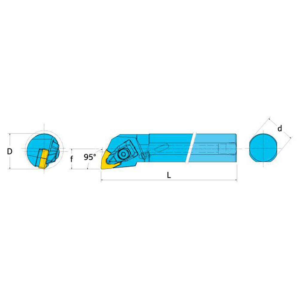 Ingersoll Cutting Tools Indexable Boring Bar: A12S-TWLNR-3, 1" Min Bore, 3/4" Shank Dia, 95 deg Lead, Steel - 3603788