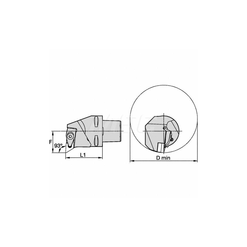 Kennametal Modular Turning & Profiling Head: Size PSC63, 65 mm Head Length, Internal, Right Hand - 6340003