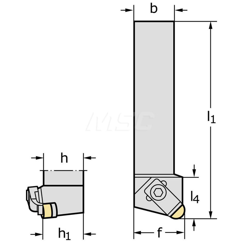 Walter Indexable Turning Toolholder: CRSNR2525M12-ID, 0.0 deg Lead Angle, Clamp - 6296164