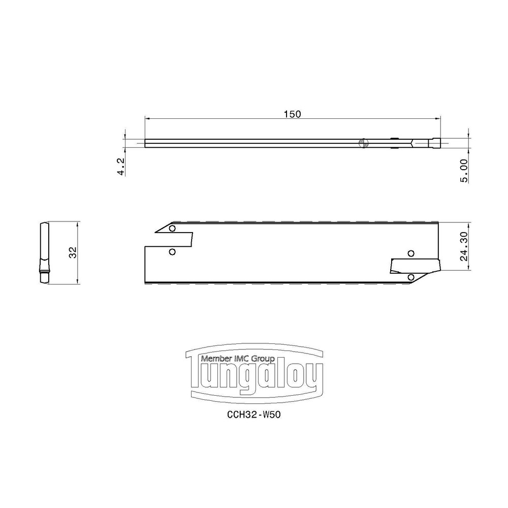 Tungaloy CCH Single End Indexable Cutoff Blade - 6713345