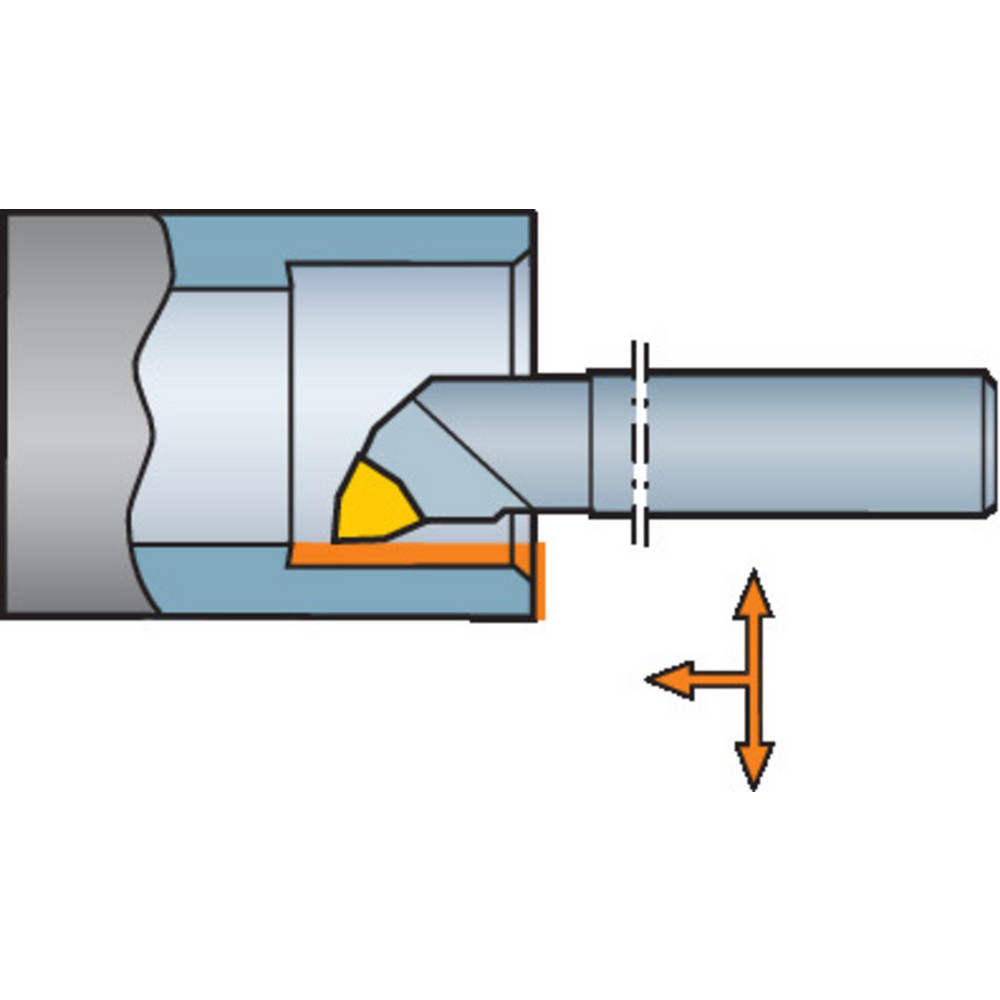 Sandvik Coromant Indexable Boring Bar: E06M-SWLPR2-R, 0.4803" Min Bore, Right Hand, -5 deg Lead, Solid Carbide - 5733595