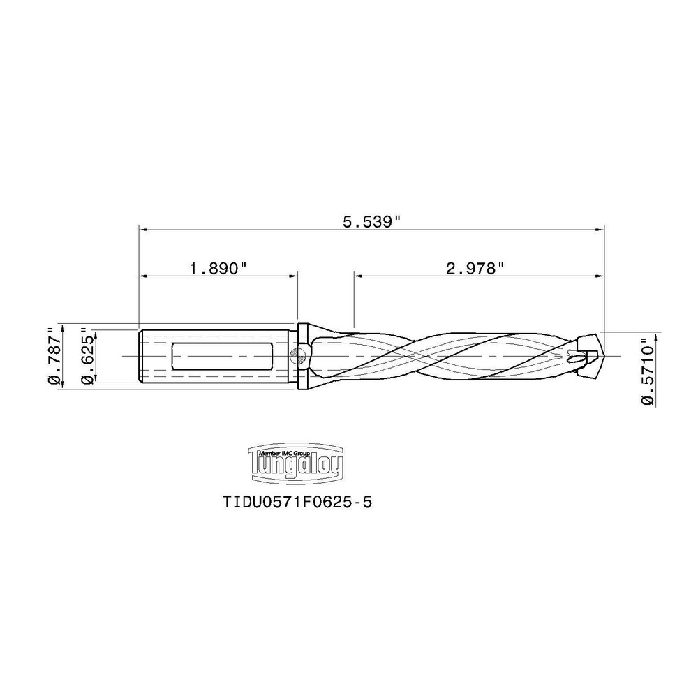 Tungaloy Indexable Boring Bar: A20-ASKNR4-D25, 1.5000" Min Bore, Right Hand, 75 deg Lead, Steel (Shank) - 6864423