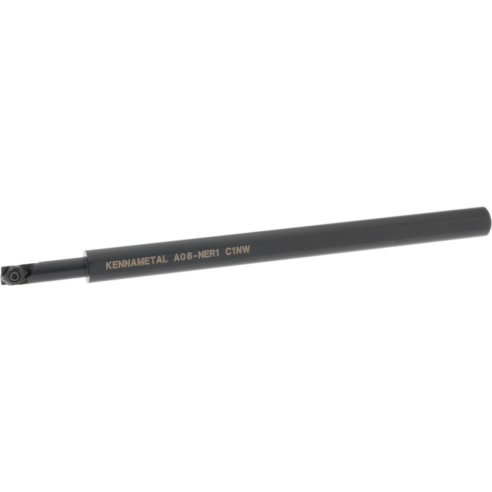 Kennametal Indexable Boring Bar: A24NER3, 50.8 mm Min Bore Dia, Right Hand Cut, 1-1/2" Shank Dia, 3 ° Lead Angle, Steel - 1094839