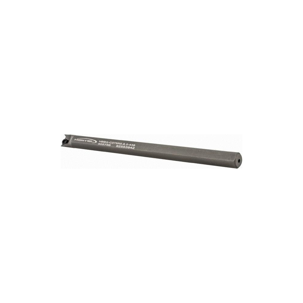 Hertel Indexable Boring Bar: HBBQ-C375R5-6.0-438, 0.4380" Min Bore, Right Hand, Solid Carbide - H59870113