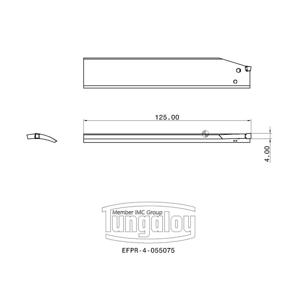 Tungaloy Indexable Grooving Blade: 4 mm Min Width, Right Hand - 6734841
