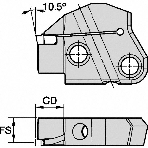 Kennametal Modular Grooving Head: Right Hand, Blade Holder Head, KM63TS System Size - 5999948