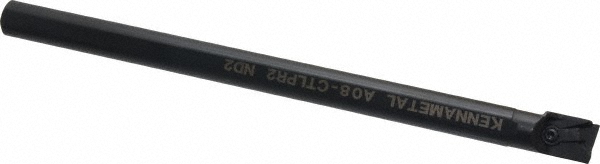 Kennametal Indexable Boring Bar: A08CTLPR2, 15.24 mm Min Bore, Right Hand, 12.70 mm Shank Dia, -5 deg Lead, Steel - 1094906