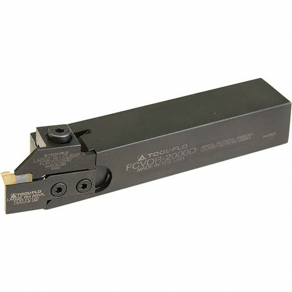 Tool-Flo Indexable Cutoff Toolholder: 13/16" Max Depth of Cut, 1-5/8" Max Workpiece Dia, Left Hand - 9FCL0800B