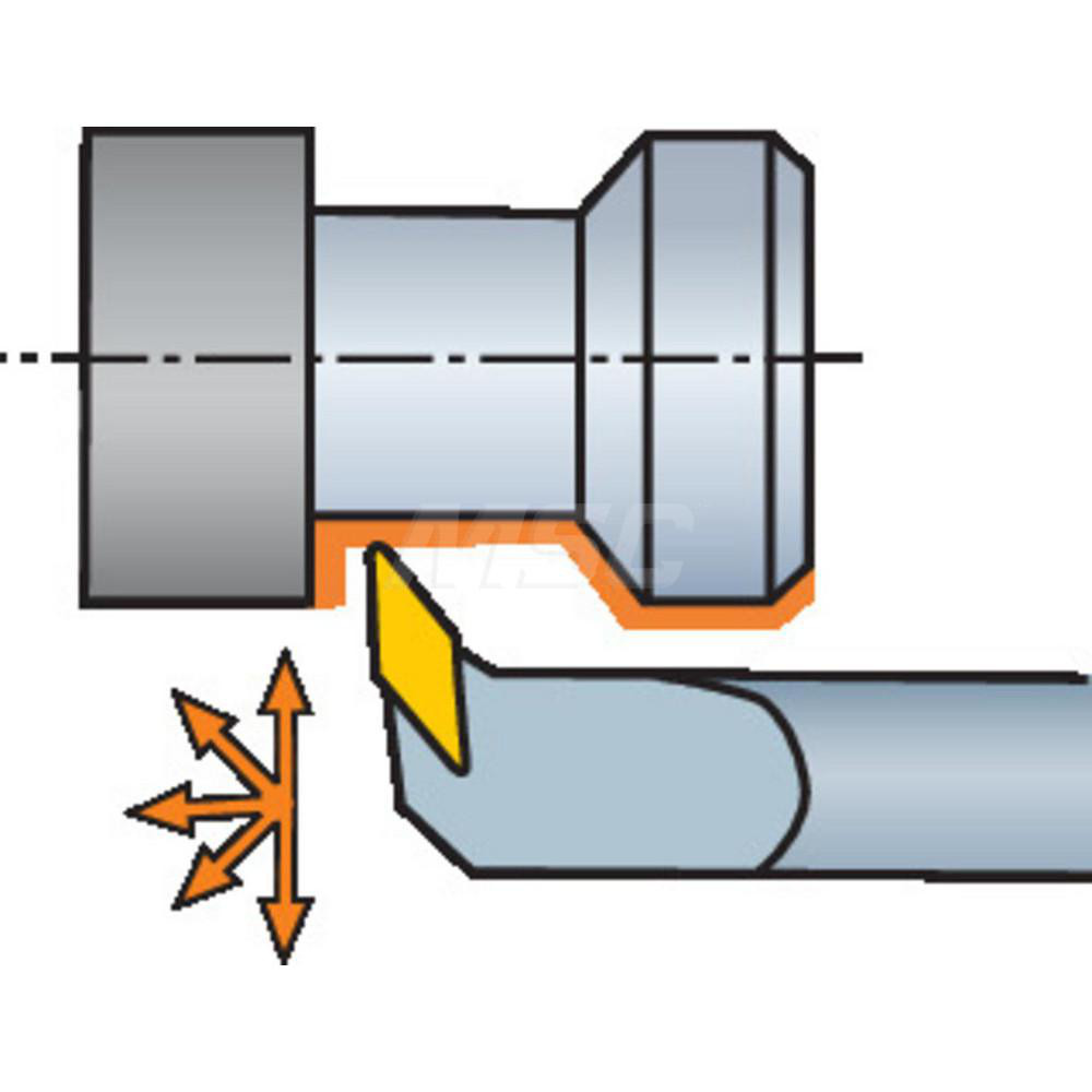 Sandvik Coromant Indexable Boring Bar: A12S-SVUBR2-EB1, 1.0118" Min Bore, Right Hand, -3 deg Lead, Steel - 5721836