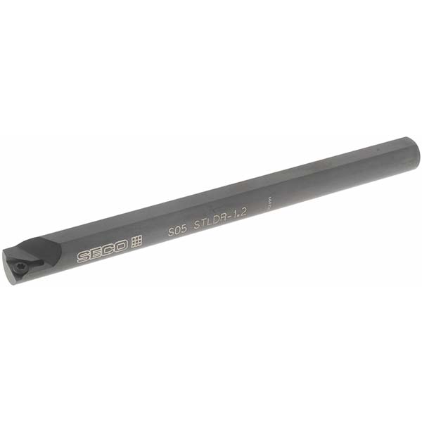 Seco Indexable Boring Bar: H0408STLDR-1.2, 0.3000" Min Bore, Right Hand, -5 deg Lead, Heavy Metal - 00057666