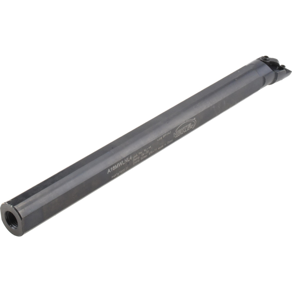 Hertel Indexable Boring Bar: A16MWLNL4 1", 1.2200" Min Bore, Left Hand, -5 deg Lead, Steel - 7000031