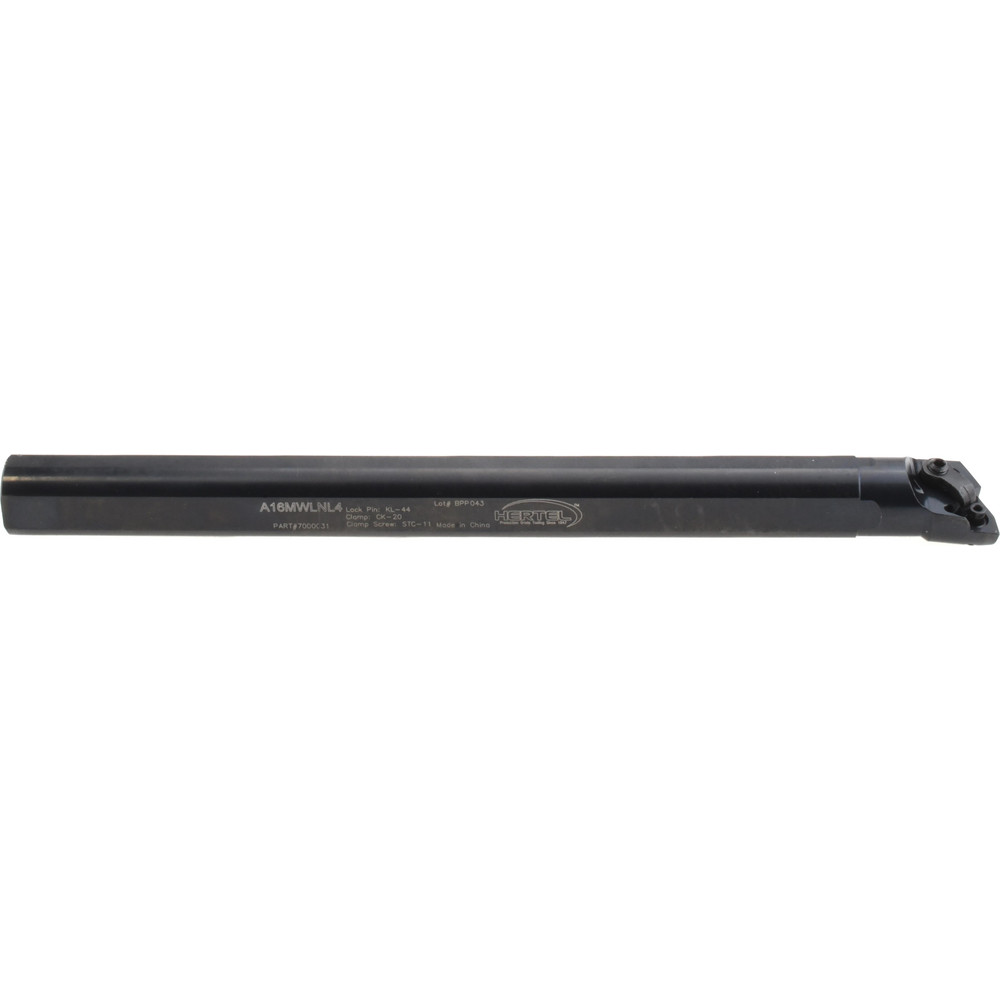 Hertel Indexable Boring Bar: A16MWLNL4 1", 1.2200" Min Bore, Left Hand, -5 deg Lead, Steel - 7000031