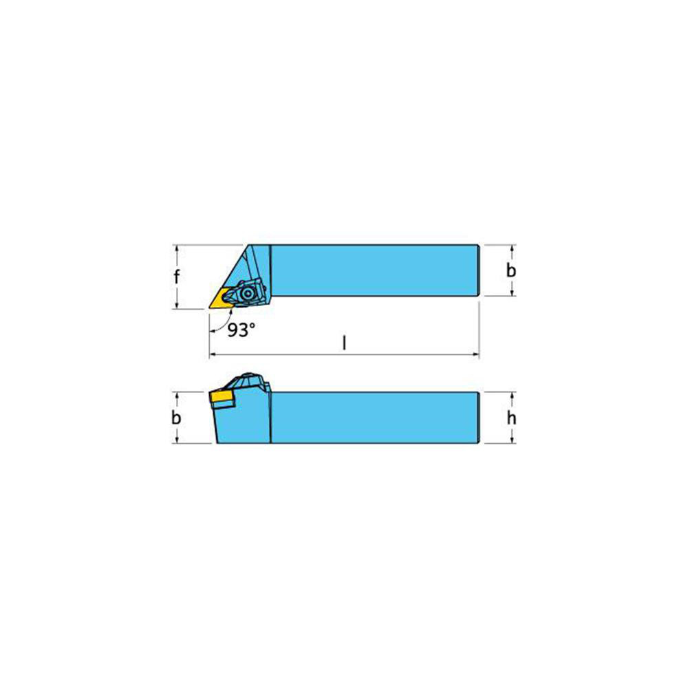 Ingersoll Cutting Tools Indexable Turning Toolholder: TDJNR12-3.53.5B, 93.0 deg Lead Angle, Clamp - 6313348