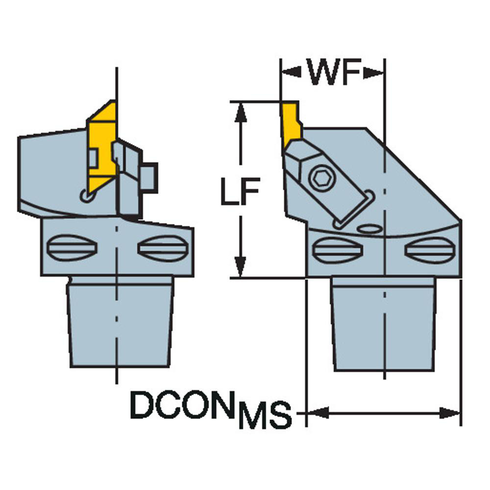Sandvik Coromant Modular Grooving Head: Left Hand, Blade Holder Head, C4 System Size - 5728421