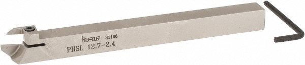 Iscar Indexable Grooving Toolholder: PHSR 12.7-2.4, External, Right Hand, 1" Max Workpiece Dia - 2800754