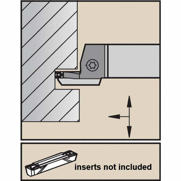 Kennametal Indexable Grooving Toolholder: A4SBL2020K2S12025036, External, Left Hand, 36 mm Max Workpiece Dia - 3865931