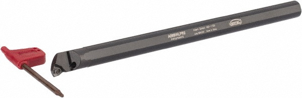 Hertel Indexable Boring Bar: A08SWLPR2 1/2", 0.6000" Min Bore, Right Hand, -5 deg Lead, Steel - 7000072