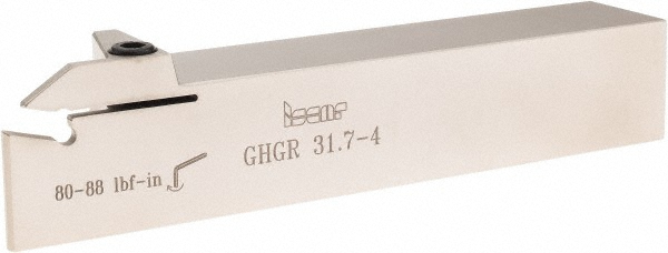 Iscar Indexable Grooving-Cutoff Toolholder: GHGL 31.7-4, 0.15 to 0.19" Groove Width, 1" Max Depth of Cut, Left Hand - 2800251