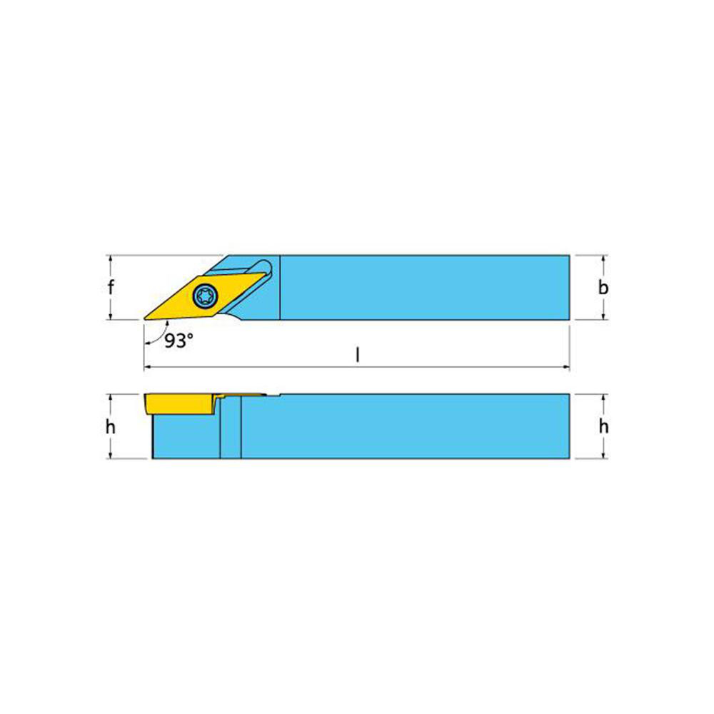 Ingersoll Cutting Tools Indexable Turning Toolholder: SVJCR2020K11-SH, 93.0 deg Lead Angle, Screw - 6319022