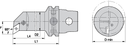 Kennametal Modular Turning & Profiling Head: Size KM63, 60 mm Head Length, External, Right Hand - 2407969