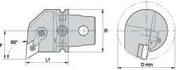 Kennametal Modular Turning & Profiling Head: Size KM63, 60 mm Head Length, External, Right Hand - 2407969