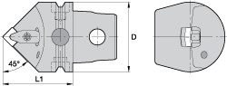 Kennametal Modular Turning & Profiling Head: Size KM63, 60 mm Head Length, External, Right Hand - 2407969