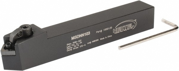Hertel Indexable Turning Toolholder: MSDNN103 5/8" SHANK, Clamp & Screw - 1000135