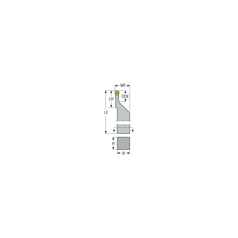 Seco Indexable Turning Toolholder: SRGCR 20-4, 45.0 deg Lead Angle, Screw - 00013361
