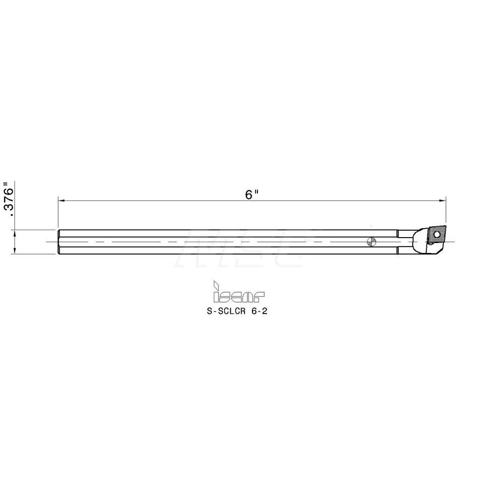 Iscar Indexable Boring Bar: S-SCLCR, 0.4490" Min Bore, Right Hand - 3602068