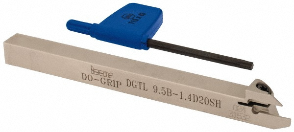 Iscar Indexable Grooving-Cutoff Toolholder: DGTL 20B-3D40, 3 to 3.18 mm Groove Width, 10 mm Max Depth of Cut, Left Hand - 2301401