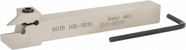 Iscar Indexable Grooving-Cutoff Toolholder: DGTL 20B-3D40, 3 to 3.18 mm Groove Width, 10 mm Max Depth of Cut, Left Hand - 2301401