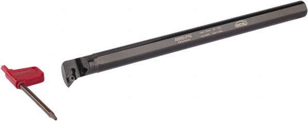 Hertel Indexable Boring Bar: A08SDUPR2 1/2", 0.7300" Min Bore, Right Hand, -3 deg Lead, Steel - 7000064