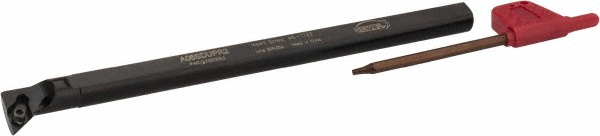 Hertel Indexable Boring Bar: A08SDUPR2 1/2", 0.7300" Min Bore, Right Hand, -3 deg Lead, Steel - 7000064