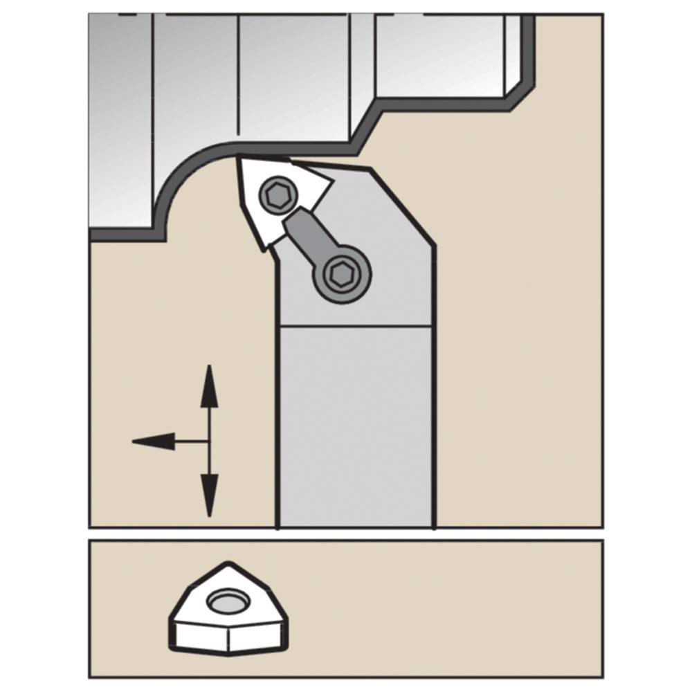 Widia Indexable Turning Toolholder: MWLNR124B, 95.000 deg Lead Angle, Clamp - 2951347