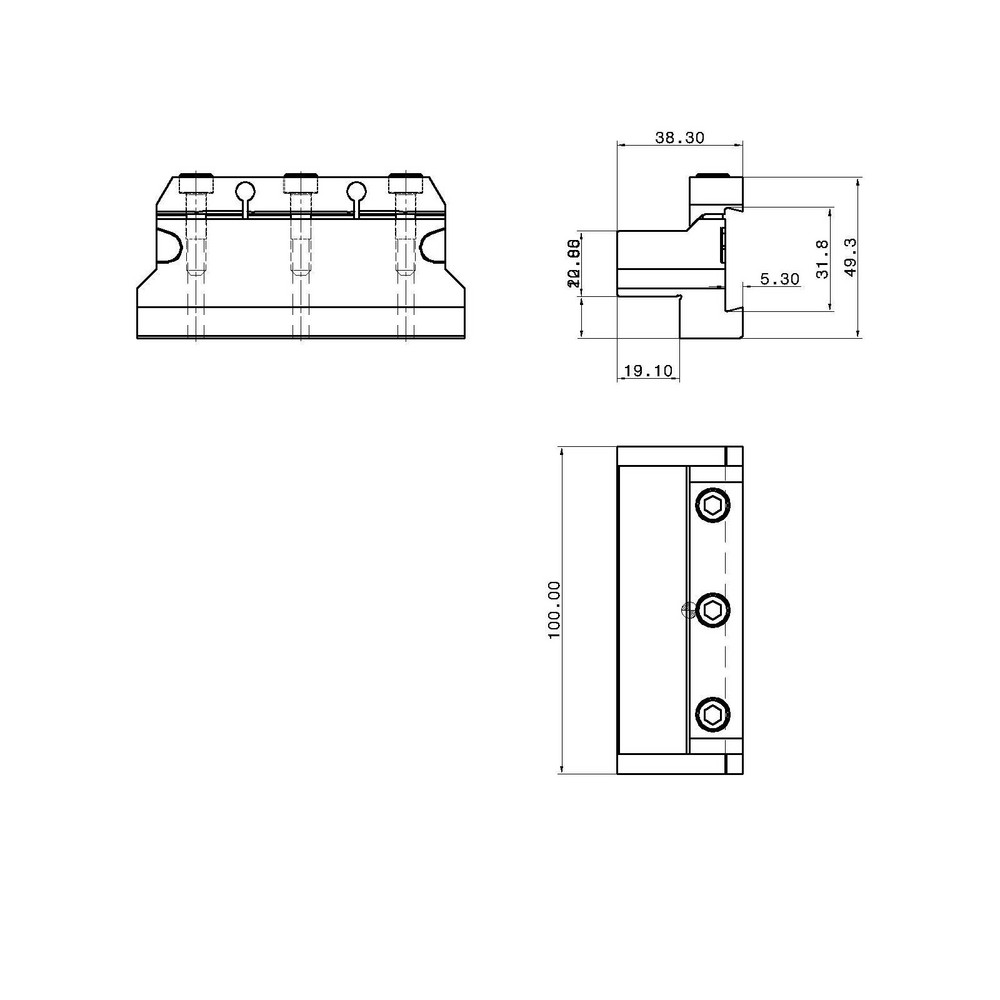 Tungaloy Tool Block Style CTBU, 32mm Blade Height, 100mm OAL, Indexable Cutoff Blade Tool Block - 2300759