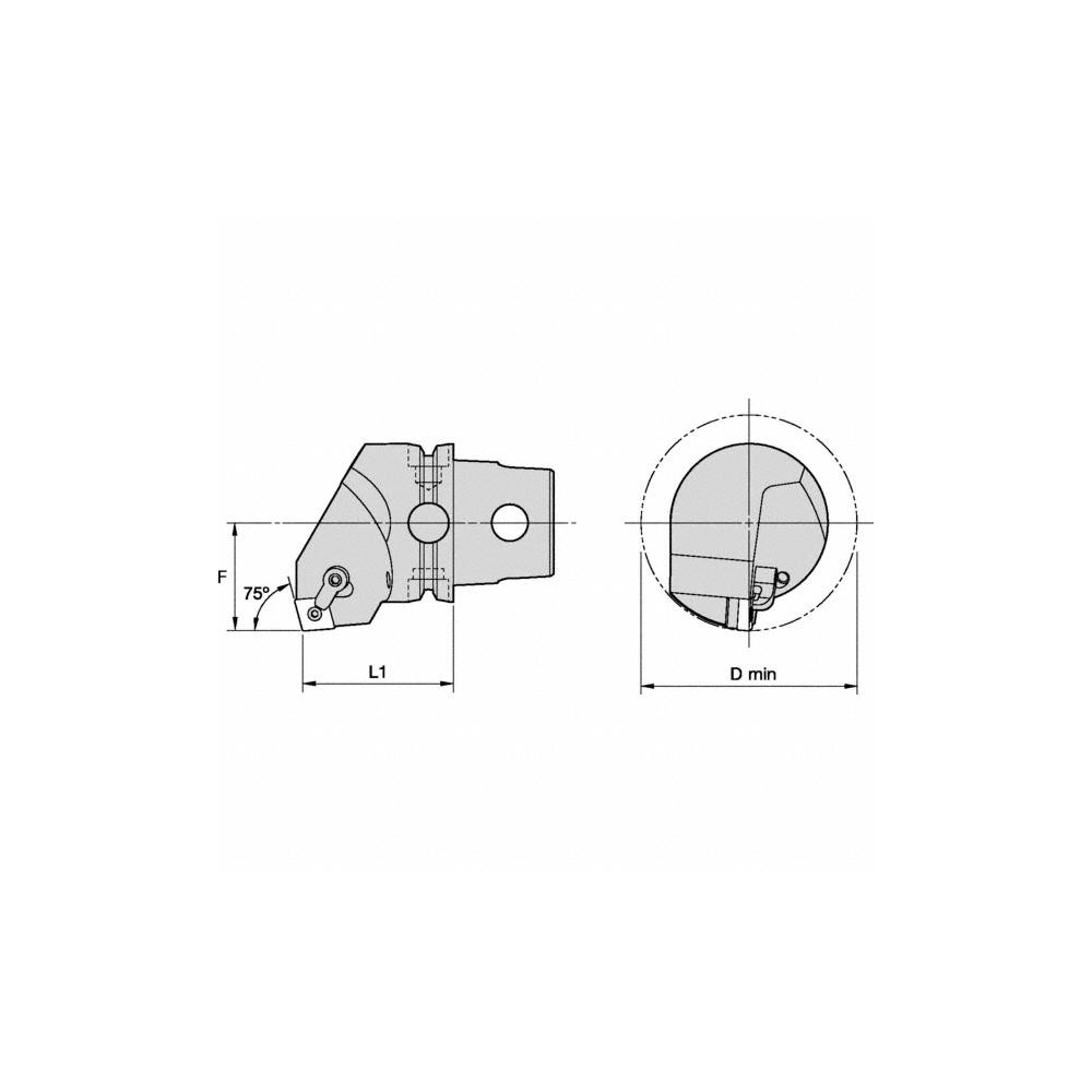 Kennametal Modular Turning & Profiling Head: Size KM40, 40 mm Head Length, Internal or External, Right Hand - 3901336