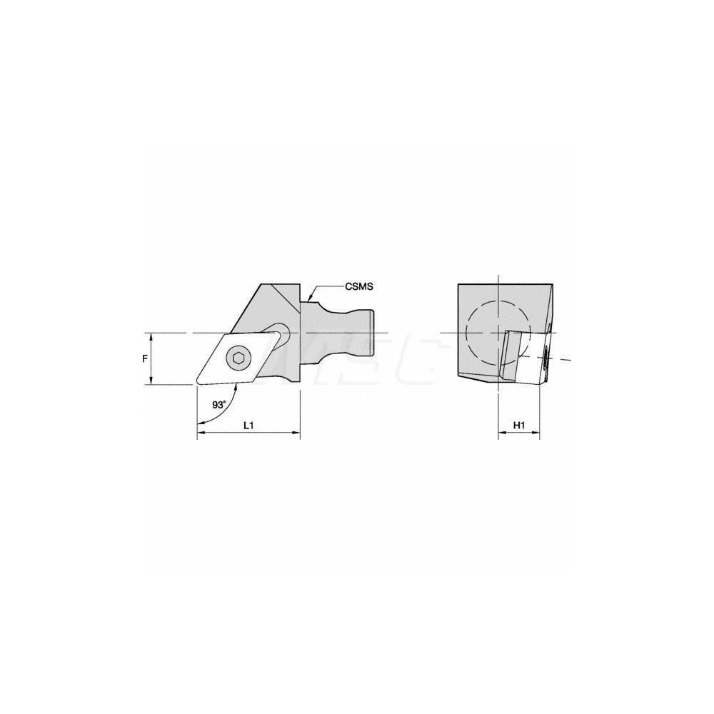 Kennametal Modular Turning & Profiling Head: Size KM16, 20 mm Head Length, Right Hand - 2226267