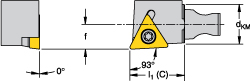 Kennametal Modular Turning & Profiling Head: Size KM16, 20 mm Head Length, Right Hand - 1831209
