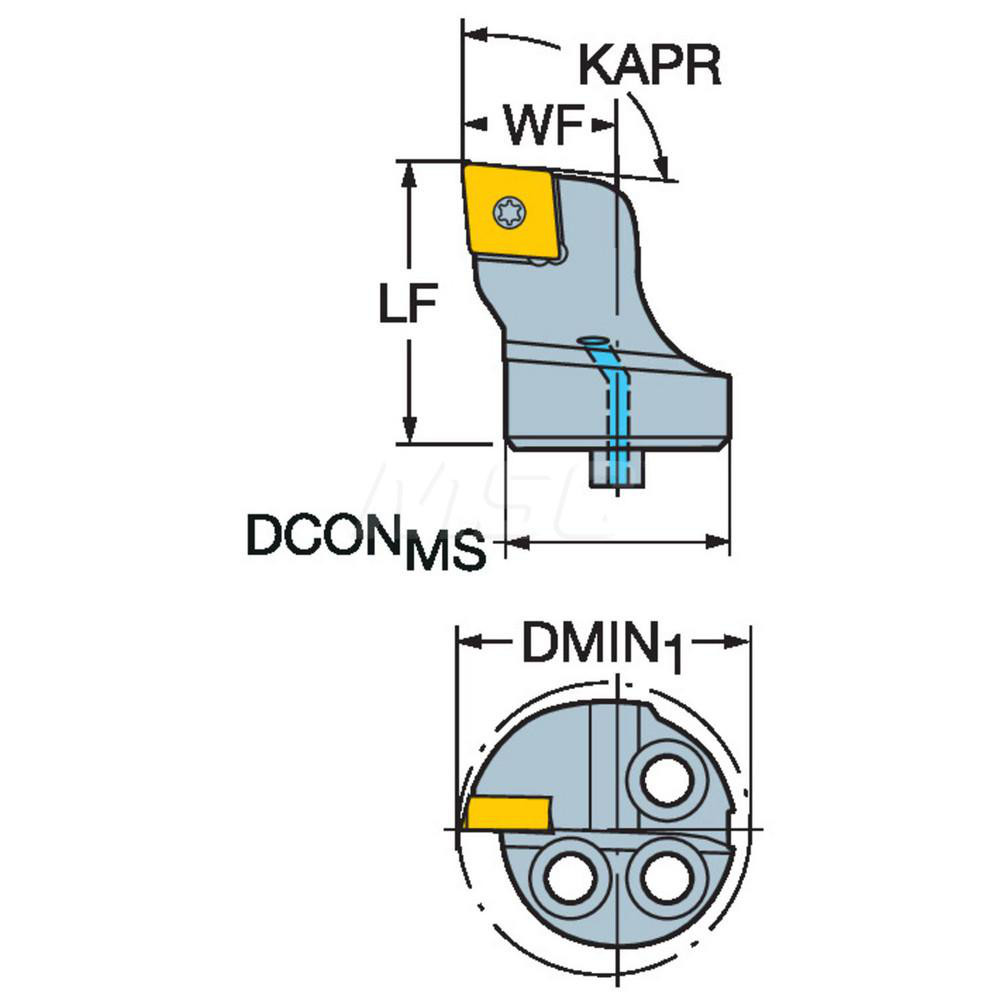 Sandvik Coromant Modular Turning & Profiling Head: Size 20, 20 mm Head Length, Internal, Right Hand - 5764332