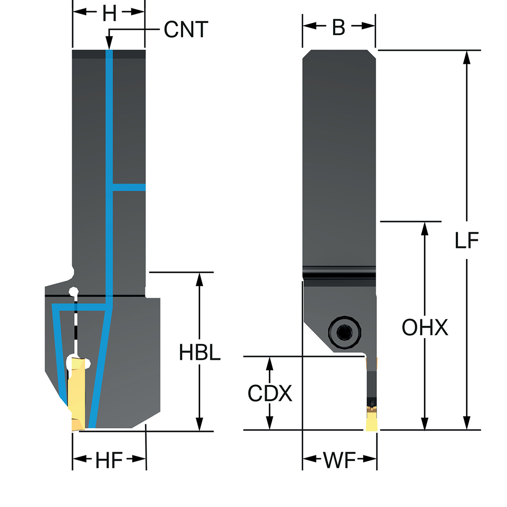 Sandvik Coromant Indexable Grooving & Cut-Off Toolholders: Left Hand, 0.6300, 16.00 - 8196208